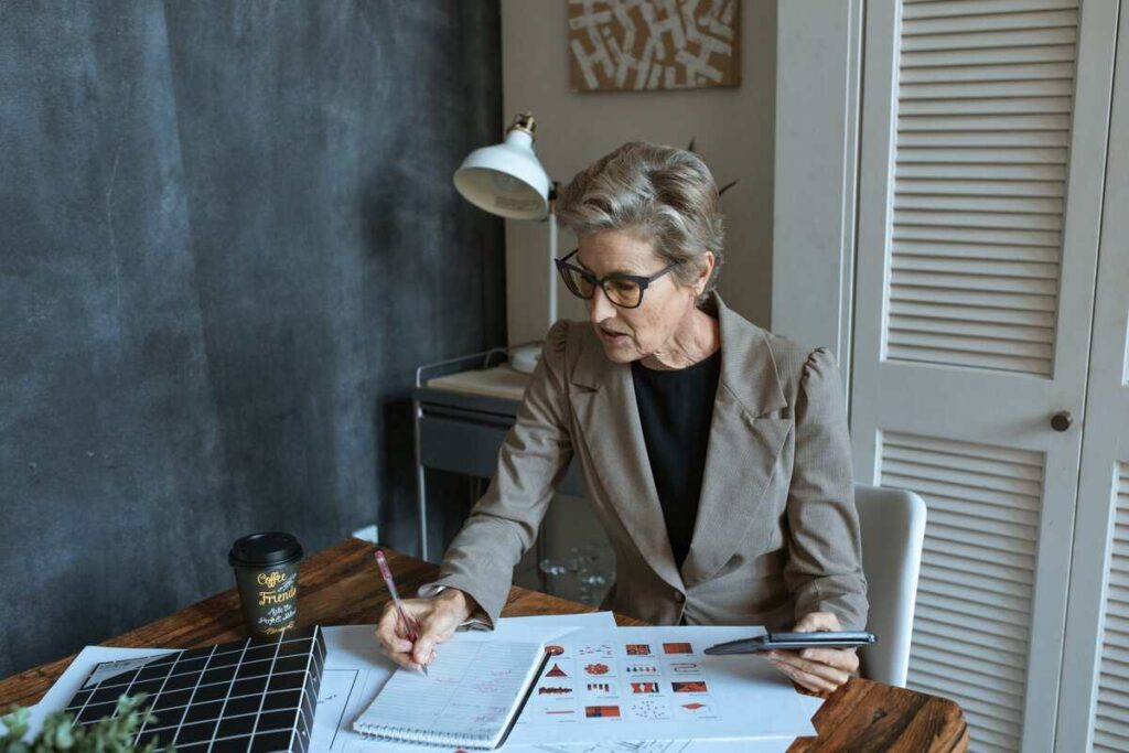 A person working at a desk.
