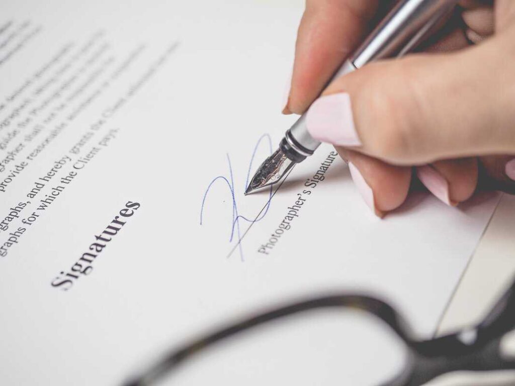 Signing a document from undue influence